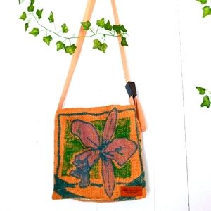 Novus Vitas Sustainable Burlap Boho Messenger Bag